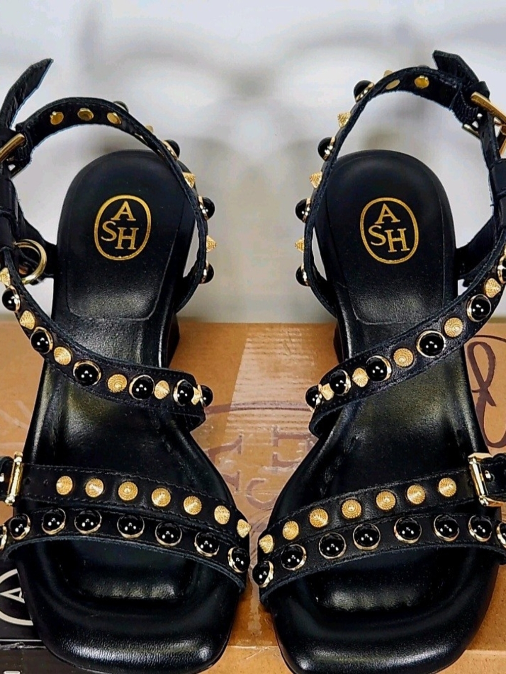 Size 6 (EU 36) - ASH Lennox - Black Studded Leather